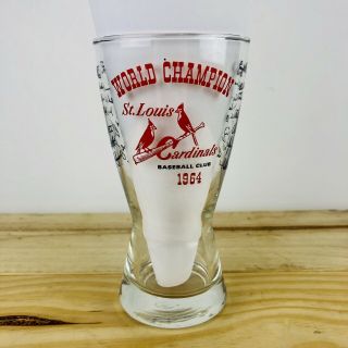 1964 St.  Louis Cardinals Baseball World Champion Team Beer Glass Stl Champs Wow