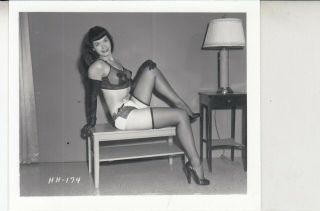 Vintage Risque B/w Photo Sexy Betty Page - Wow - 4x5 Irving Klaw