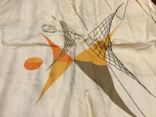 True Vintage Mid Century Modern Drapes Geometric Design Silky Fabric Curtains 2