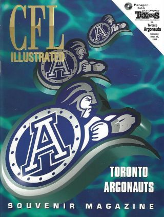 1995 San Antonio Texans Vs.  Toronto Argonauts Cfl Football Program Fwil