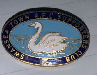 Swansea Town Afc - Vintage Enamel Supporters Club Badge.