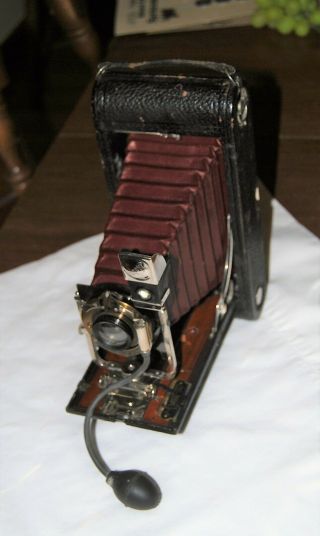 Antique Kodak Maroon Bellows No 3 - A Folding Pocket Camera Model B - 4