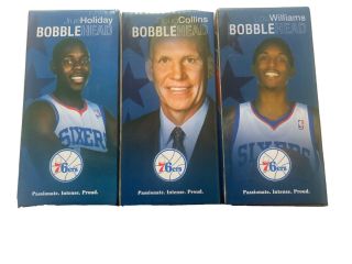 Philadelphia 76ers Bobble Head Set Of 3 Jrue Holiday Lou Williams Doug Collins