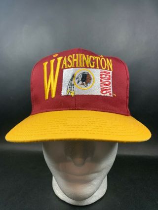 Vintage 90s Nfl Washington Redskins Drew Pearson Snapback Cap Hat Logo Script