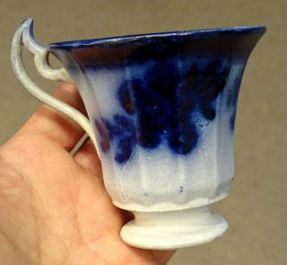 1840 ' s ANTIQUE Victorian FLOW BLUE Tea Coffee Punch POSSET CUP / Unidentified 3