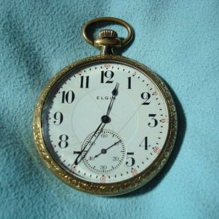 Elgin Antique Pocket Watch Running Gold Filled Case