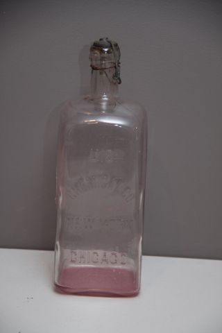 Antique BISGA Embalming Fluid Bottle w/ Label 56 oz US CHEMICAL CO Oddities 2