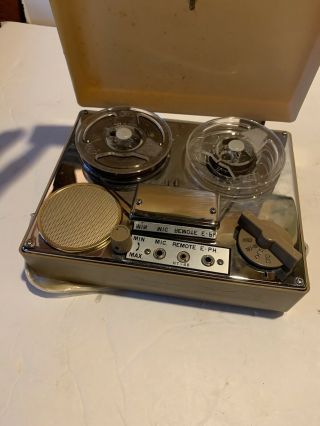 Vintage Juliette Reel Tape Recorder Dictation In Case Japan Portable Battery