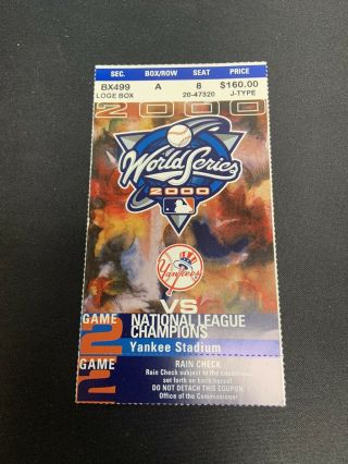 2000 Ny Mets Vs Yankees World Series Ticket Stub Game 2 Roger Clemens Throws Bat