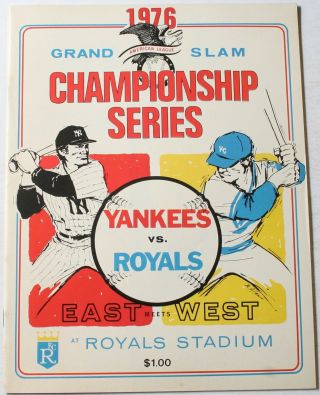 1976 Alcs Kansas City Royals Vs.  York Yankees Program Brett Munson