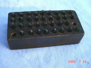 Vintage Steel Letter & Number Stamp Set Tool Punch Size 1/8 " Width X 1/4 " Tall