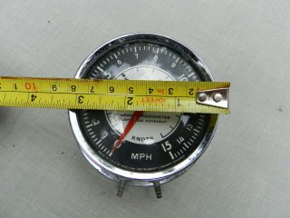 Vintage Small Boat Speedometer Airguide 1950 ' S - 60 ' S era.  Shape 15 MPH 2