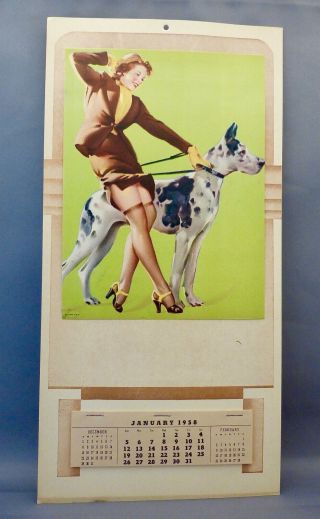 Vintage Gil Elvgren Sexy Pin - Up Calendar 1952 “a Perfect Pair”