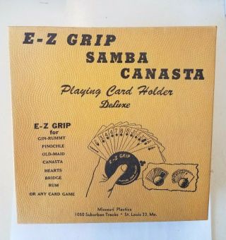 Vintage E - Z Grip Samba Canasta Playing Card Holders Deluxe Set Of 4