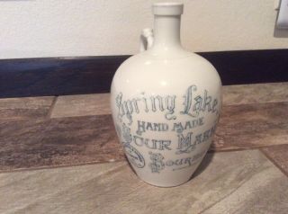 Antique Circa 1890 Spring Lake Sour Mash Bourbon Kt&k China Pre Pro Whiskey Jug