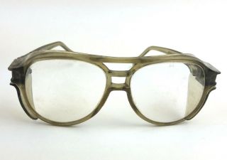 Vintage Ao American Optical Safety Eye Glasses Horn Rim Side Shields Steampunk 2