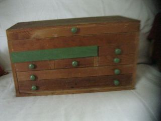 Vintage Wooden 6 Drawer Chest Apothecary Primitive