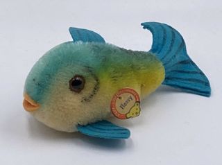 Vintage Steiff German Mohair Flossy The Tropical Fish Toy Doll Tags