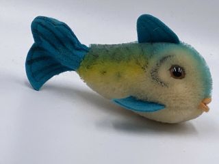 Vintage Steiff German Mohair Flossy The Tropical Fish Toy Doll Tags 2