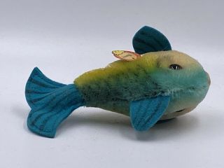 Vintage Steiff German Mohair Flossy The Tropical Fish Toy Doll Tags 3