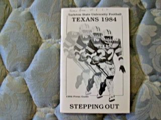 1984 Tarleton State Texans Football Media Guide Yearbook Bobby Fox Program Ad