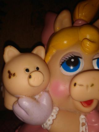 Vintage Baby Miss Piggy 1989 Piggy Bank Jim Hensons Muppet Babies - 9 1/2” 2