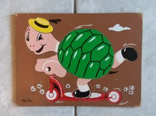Vintage Sifo Wooden Puzzle Turtle