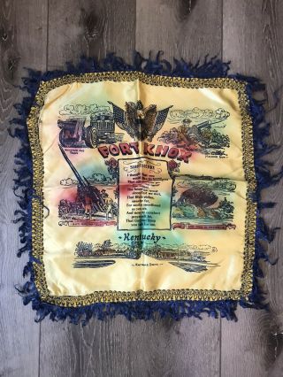 Vintage Us Army Fort Knox Kentucky Silk Pillow Sham Cover Sweetheart Wwii Ww2