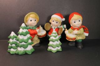 Vintage (5) Homco Home Interiors Ceramic Figurines 5106 Christmas Band