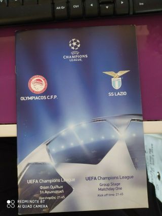 Olympiakos Piraeus - Ss Lazio 2007 - 08 Programme Uefa Champions League