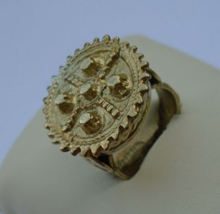 WONDERFUL ANCIENT ROMAN/BYZANTINE GOLD GILDED RING wearable,  22,  7g 2