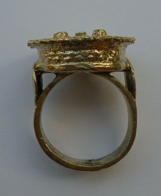 WONDERFUL ANCIENT ROMAN/BYZANTINE GOLD GILDED RING wearable,  22,  7g 3