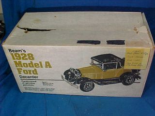 1928 Ford Model A Figural Porcelain Jim Beam 1970s Whiskey Decanter W Box