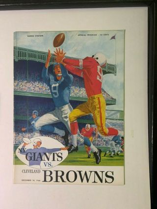 1960 (12/18) York Giants Vs Cleveland Browns Nfl Football Program Very Good