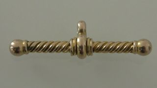 Antique Victorian 9ct Solid Gold Albertina Watch Chain Swivel T Bar Fob Pendant