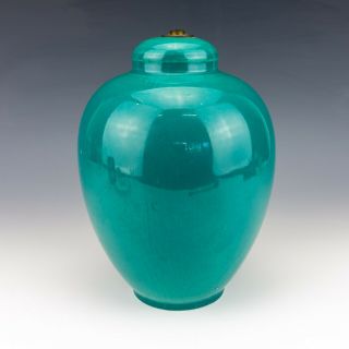 Antique Ashtead Pottery - Emerald Green Glazed Table Lamp Base - Unusual