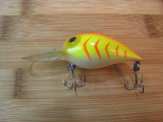 Vintage Storm Wiggle Wart Pre Rapala Yellow And Orange Fishing Lure