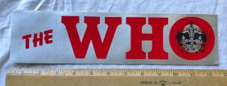 Vintage 1970s The Who Rock Band Decal Bumper Sticker 12.  5” X 3.  25” Music
