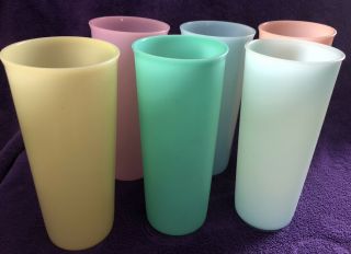 Vintage Tupperware " Millionaire Line " Pastel Drinking Cups Set Of 6