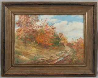 Antique J.  Woodley Gosling American England Autumn Landscape Oil Painting 2