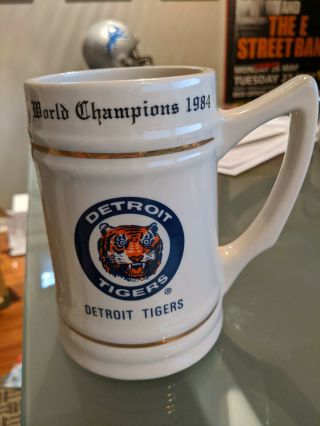 1984 Detroit Tigers World Champions Tankard Mug - Heavy Stoneware