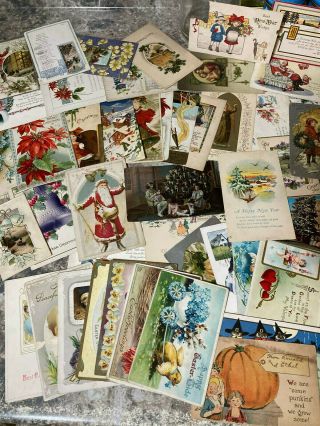 Antique Vintage Holiday Greeting Cards Postcards Christmas Halloween Easter