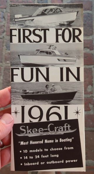 Vintage Skee - Craft Boat Print Ad & Price List 1961 - Brochure Specs