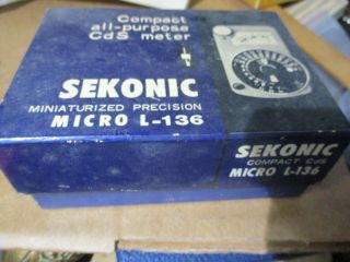 Vintage Sekonic Micro Clip - On Light Meter L - 136 Exposure Meter Nib W161 Pz