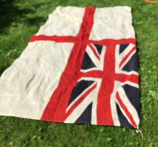 Very - Large White Ensign Flag Circa 1930’s Antique