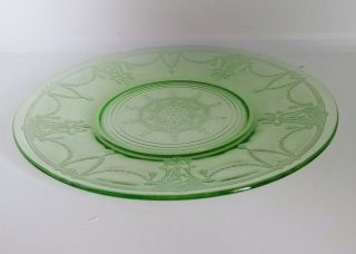 Vintage Green Depression Glass Cameo Pattern 8.  25 " Salad Plate