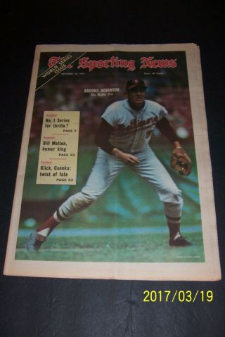1971 Sporting News Baltimore Orioles Vs Pirates Brooks Robinson World Series