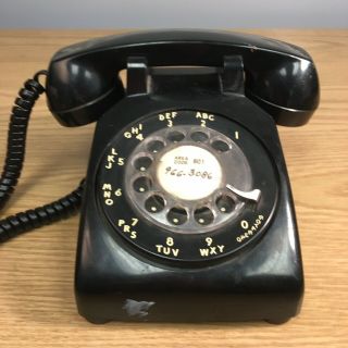 Vintage Black Rotary Dial Telephone Western Electric