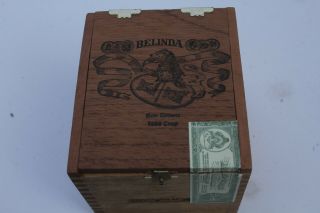 Vintage 1989 Belinda Empty Wooden 25 Cigar Box Honduras Solid