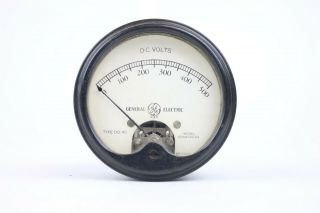 Ge Vintage Panel Meter Dc Volts Range 0 To 500 Type Do - 40 Circular 3.  5 "